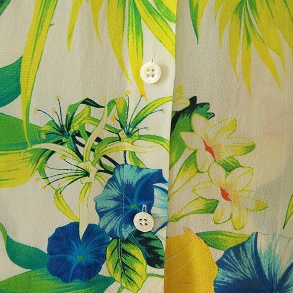 Tommy Bahama Floral Silk Blouse Womens Size M Multicolor Button Down Lightweight - Picture 4 of 10